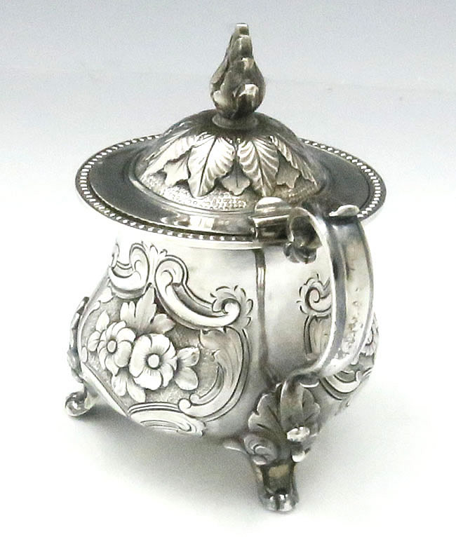 Antique American coin silver mustard pot